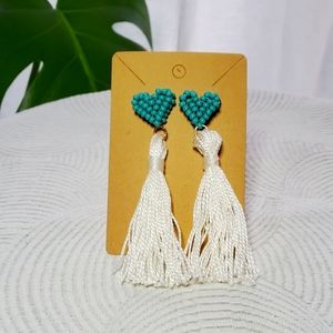 Handmade Beaded Heart Earrings